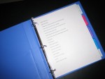 My meal planning binder